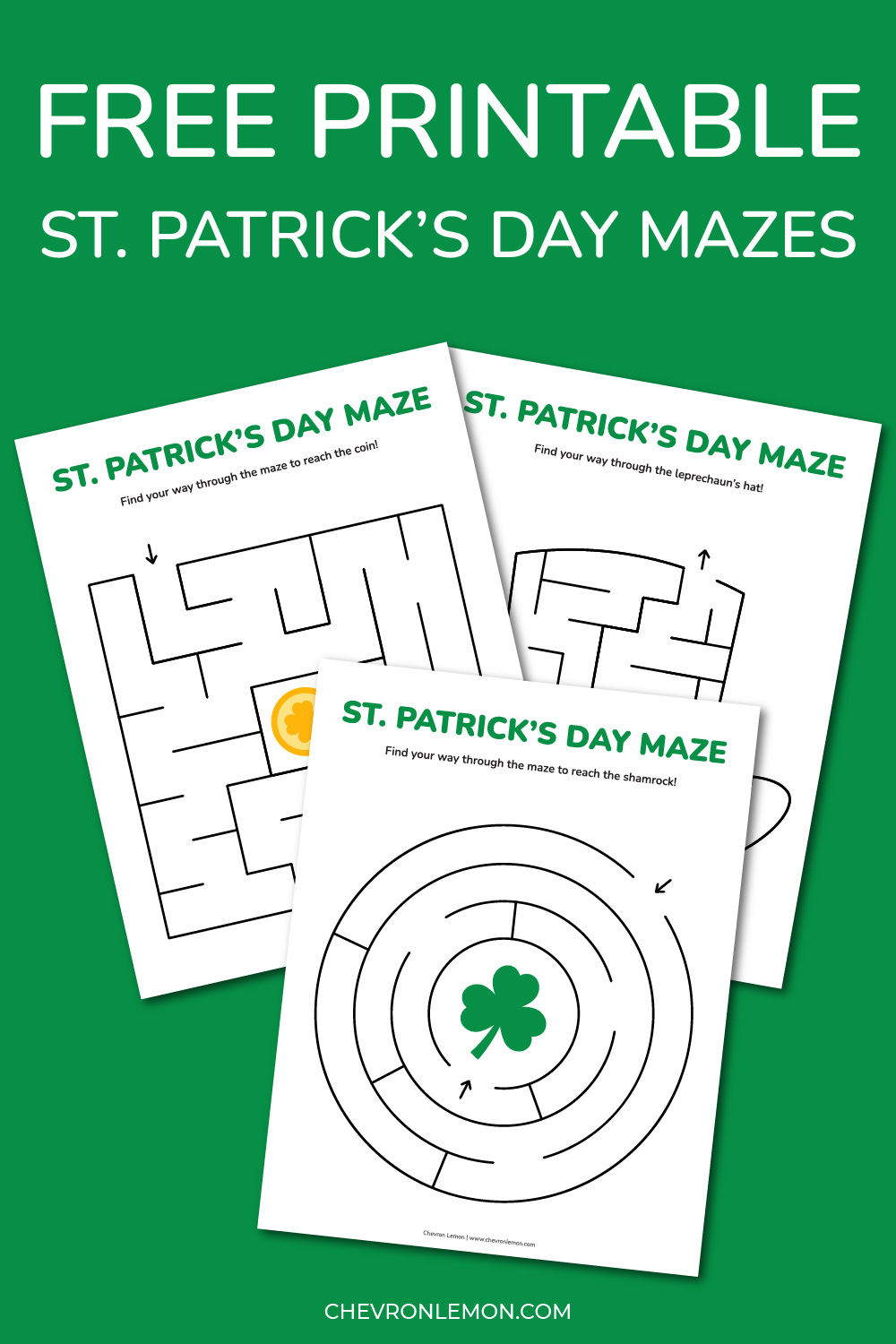 Simple St. Patrick's Day mazes