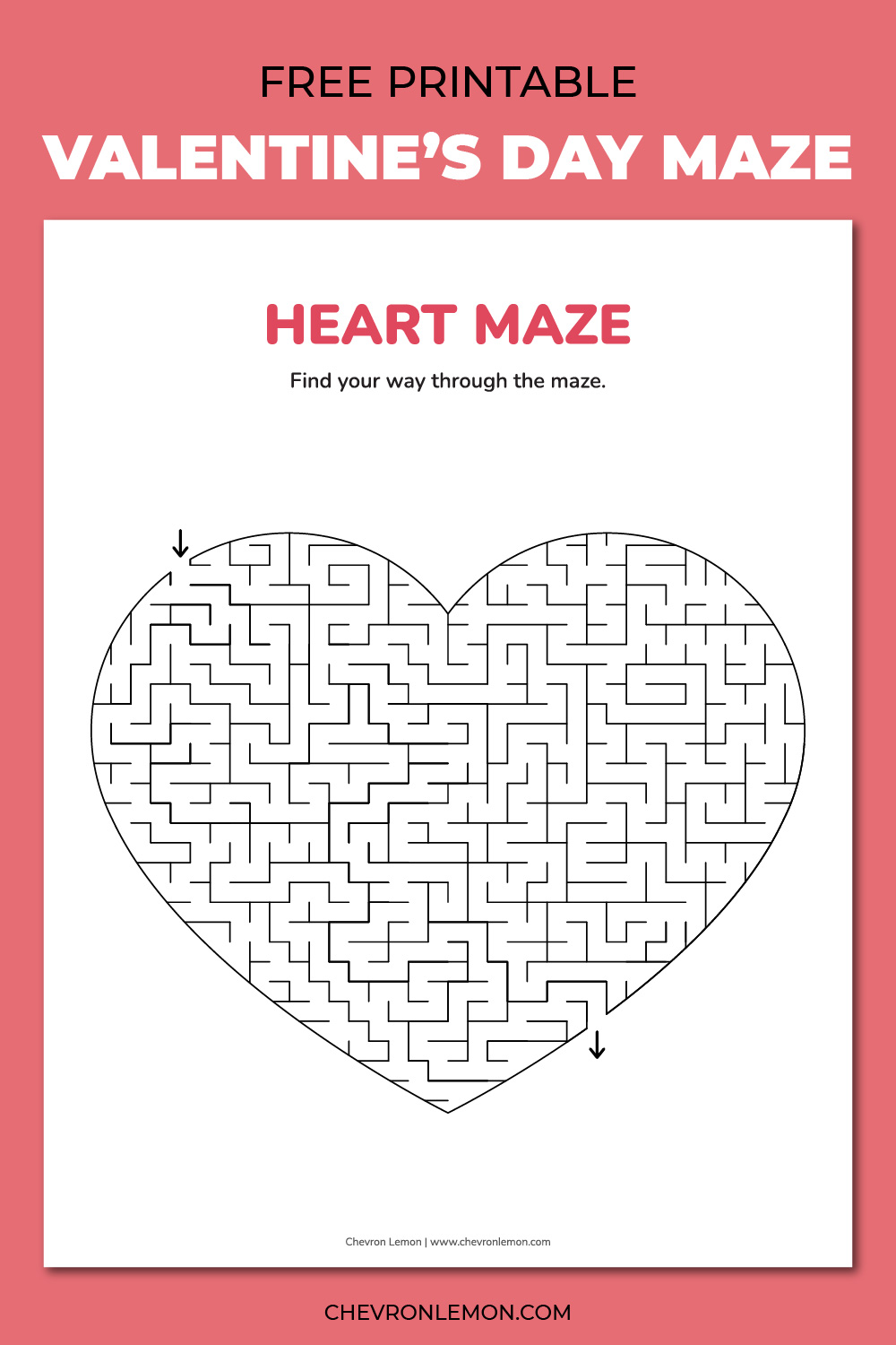 printable heart maze