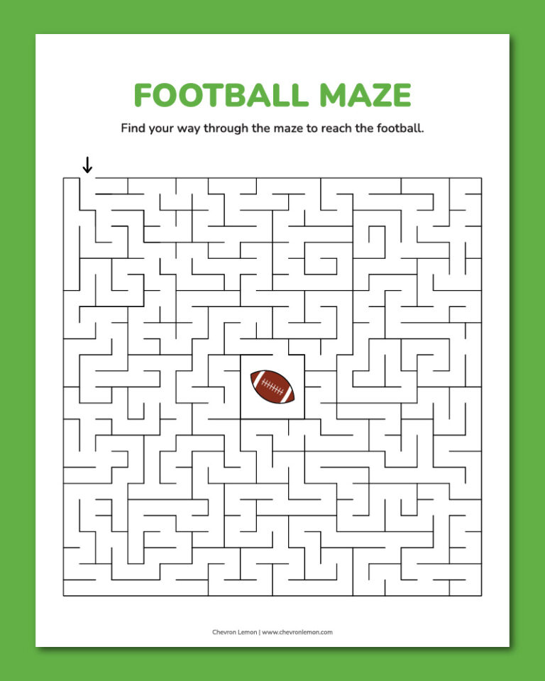 printable football maze
