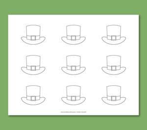 Printable leprechaun hat templates in different sizes - Chevron Lemon