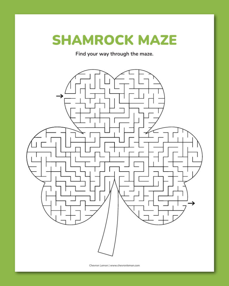 printable shamrock maze