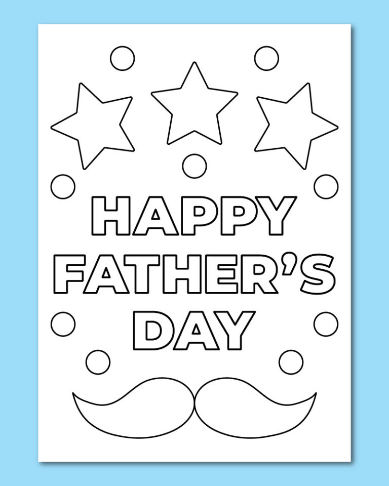 printable Father's Day coloring card