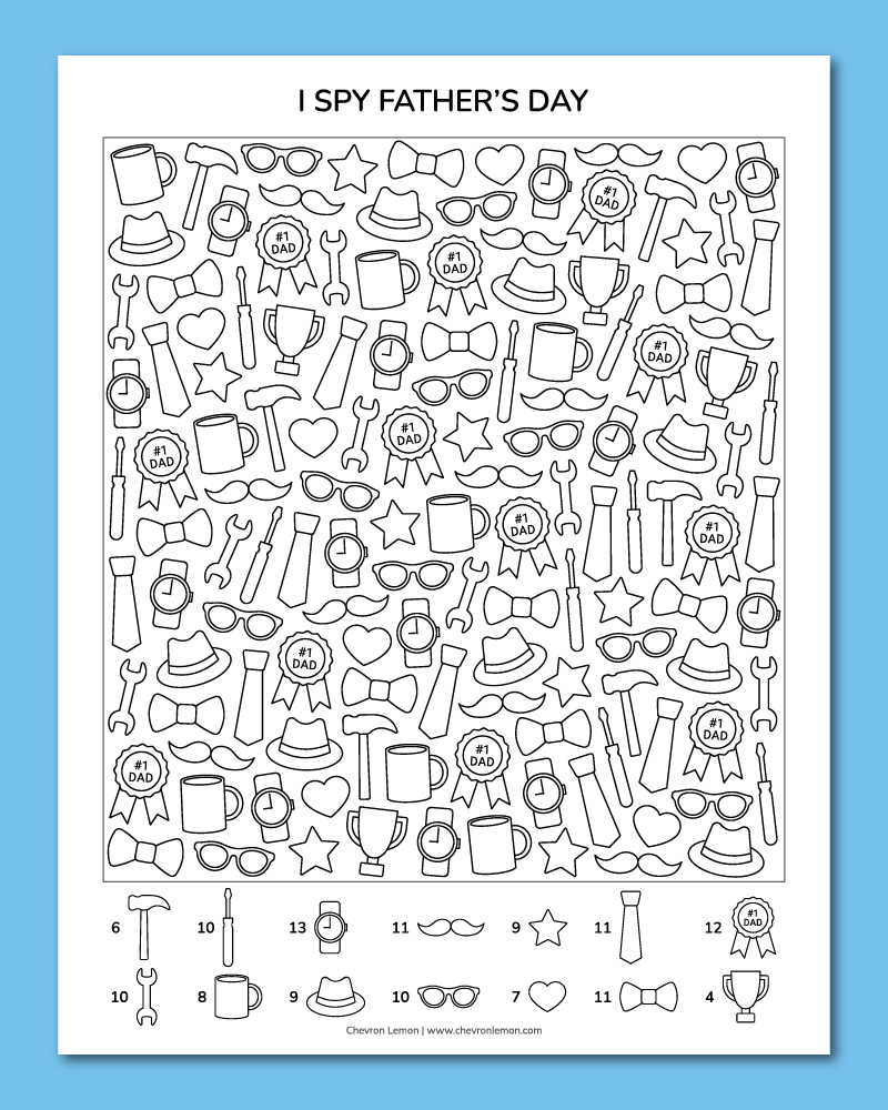 printable I spy Father's Day
