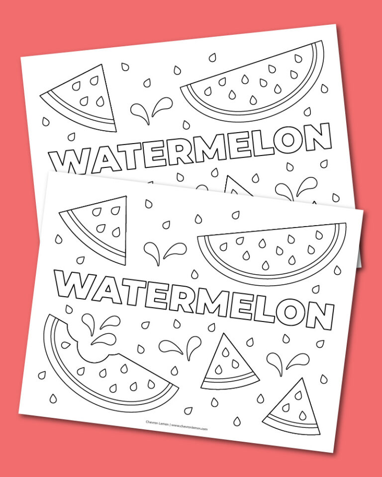 printable watermelon coloring page