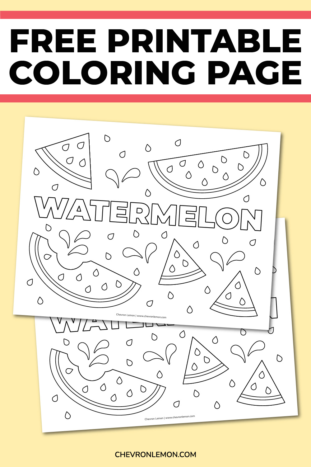 printable watermelon coloring page