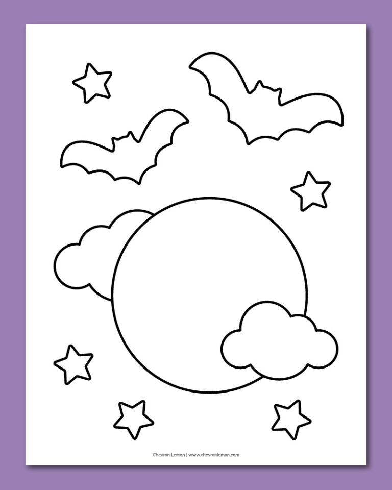 Printable bold and easy Halloween coloring pages - Chevron Lemon