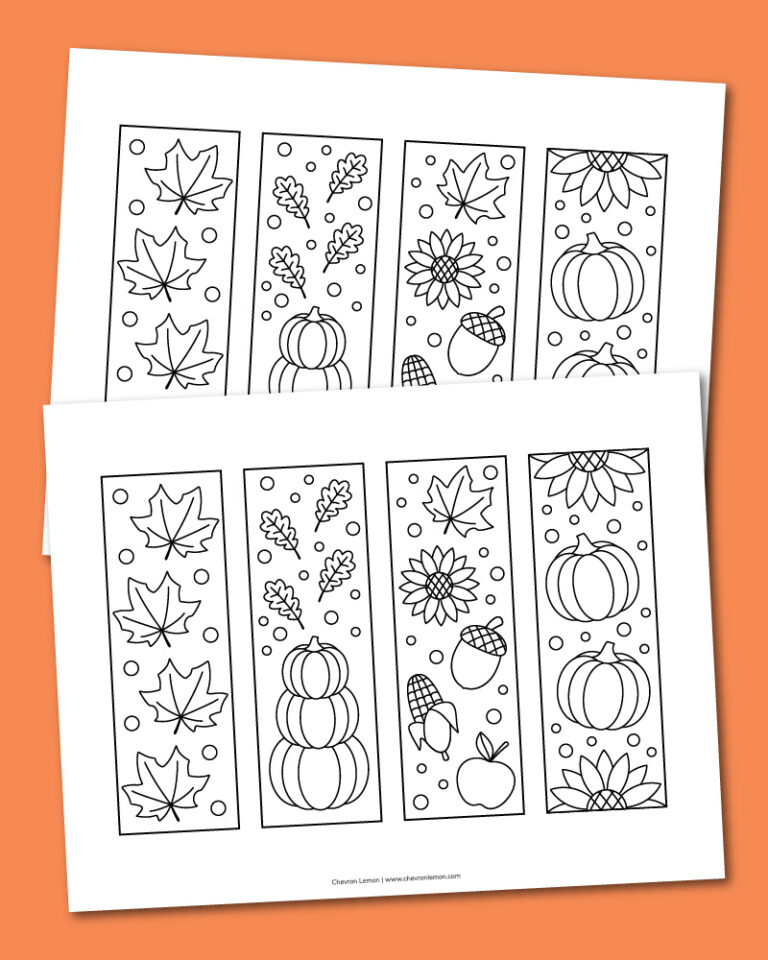 printable fall coloring bookmarks