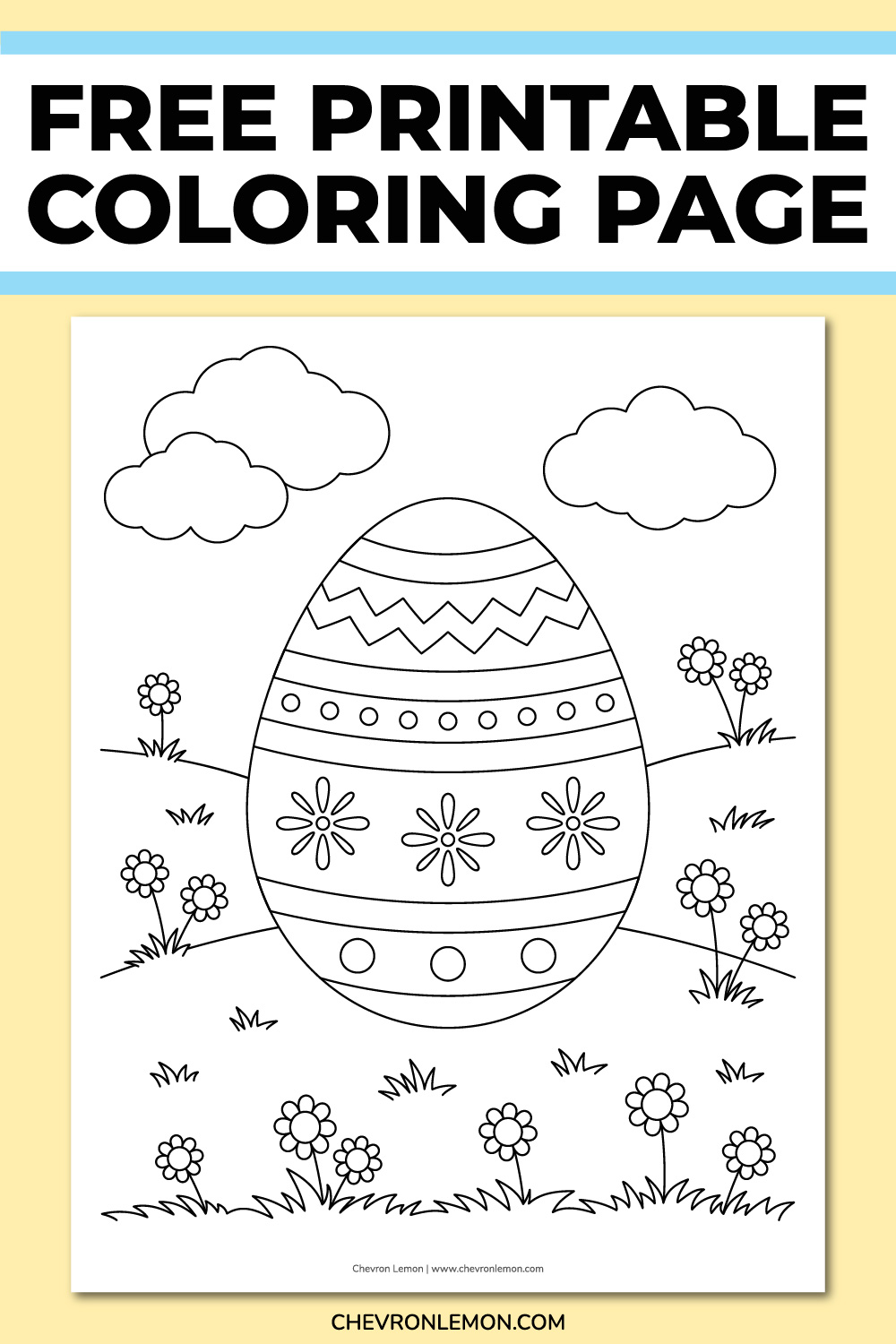 printable Easter egg on the grass coloring page