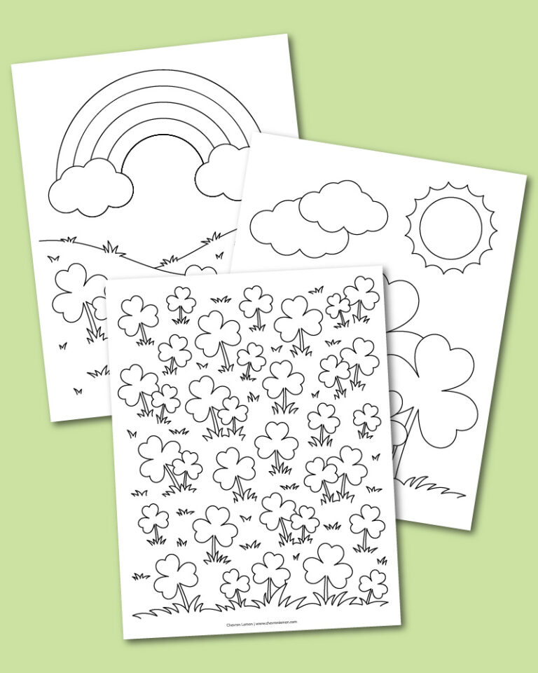 printable shamrock field coloring pages
