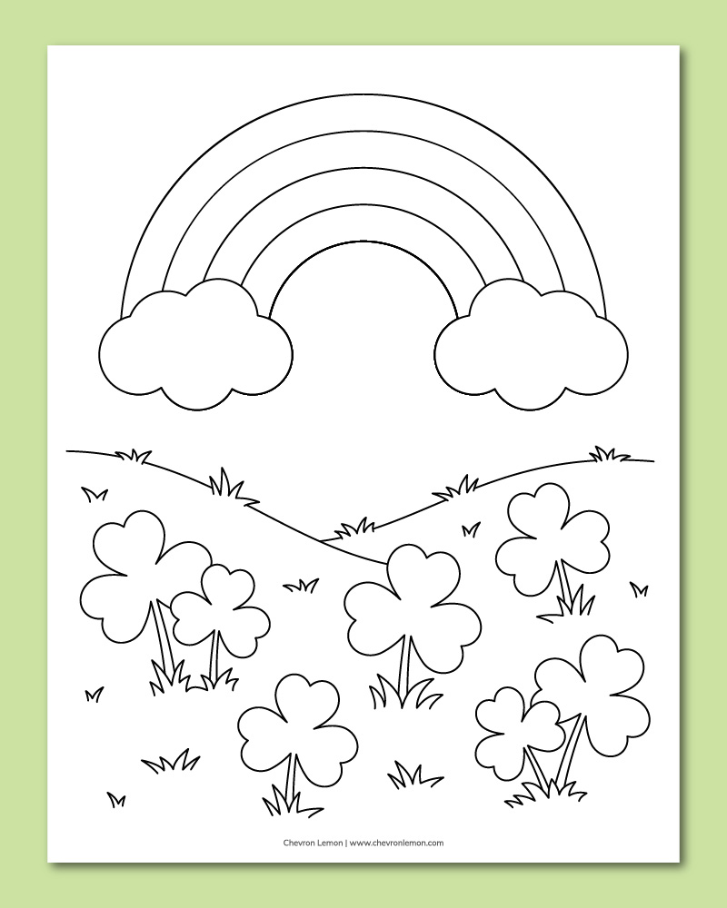 printable shamrock field coloring page